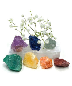 Kit Pedras dos 7 Chakras + Pedra Selenita